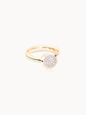 BOUTON Ring Small in Pink Gold with Diamond Pavé
