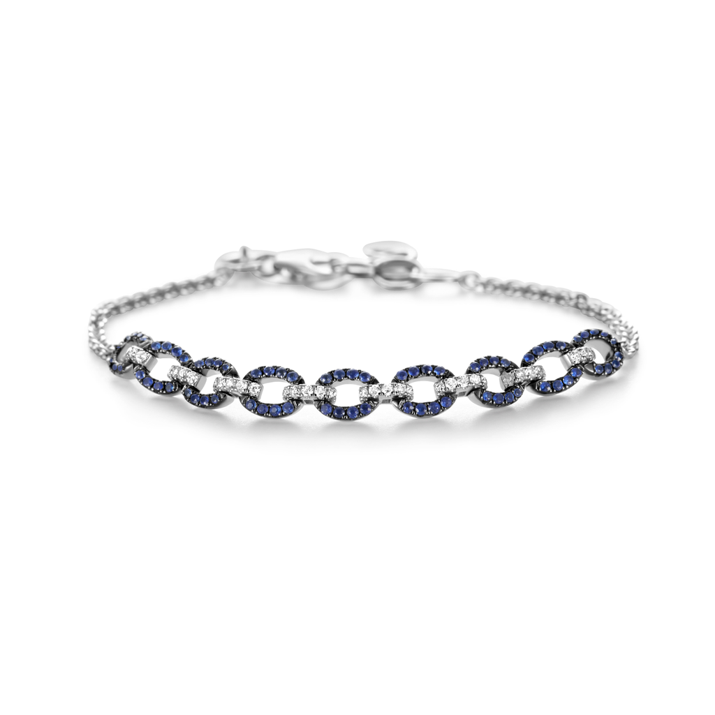Bracelet White Gold with Sapphire+ Brilliant