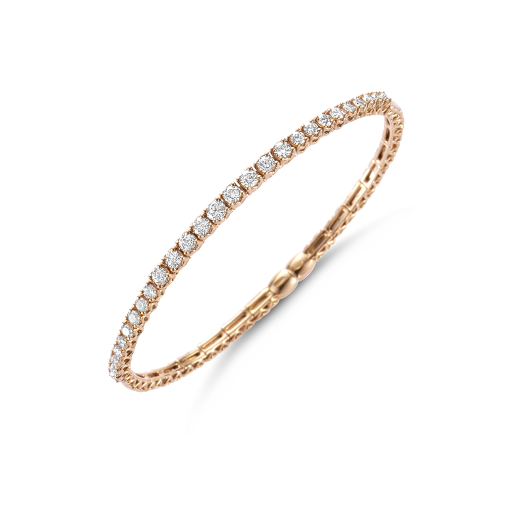 Bracelet rigide pink gold diamonds