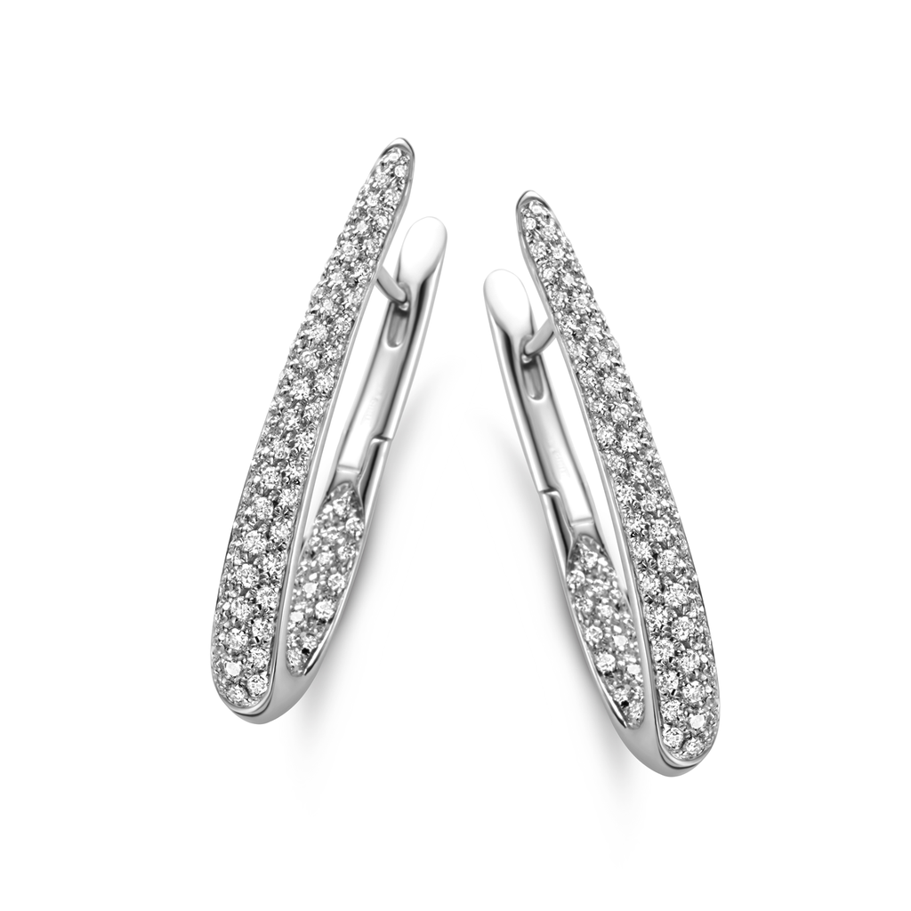 Earrings White gold Creole Ovale