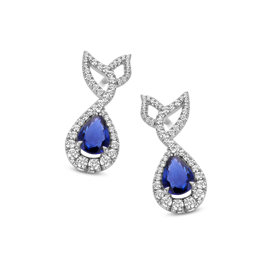 Earrings sapphire+ brilliants