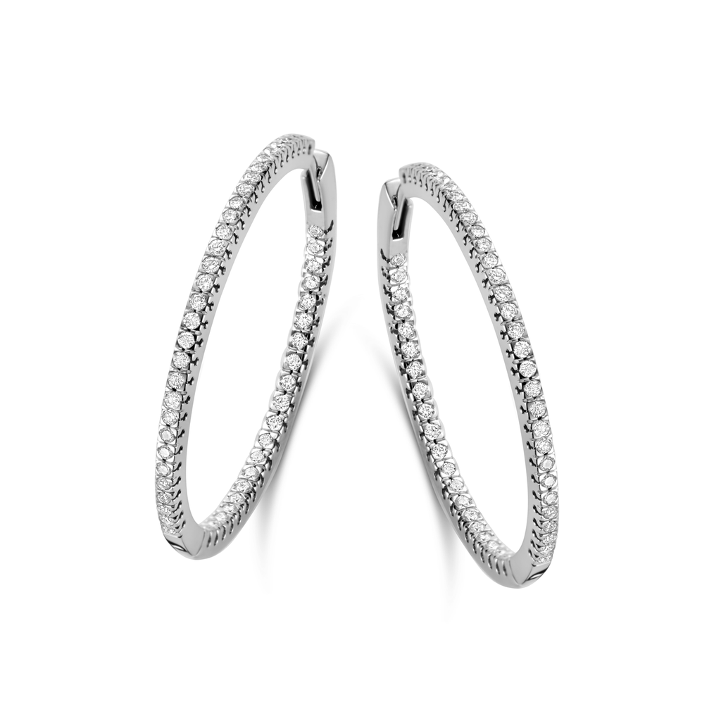 Earrings white gold with diamonds