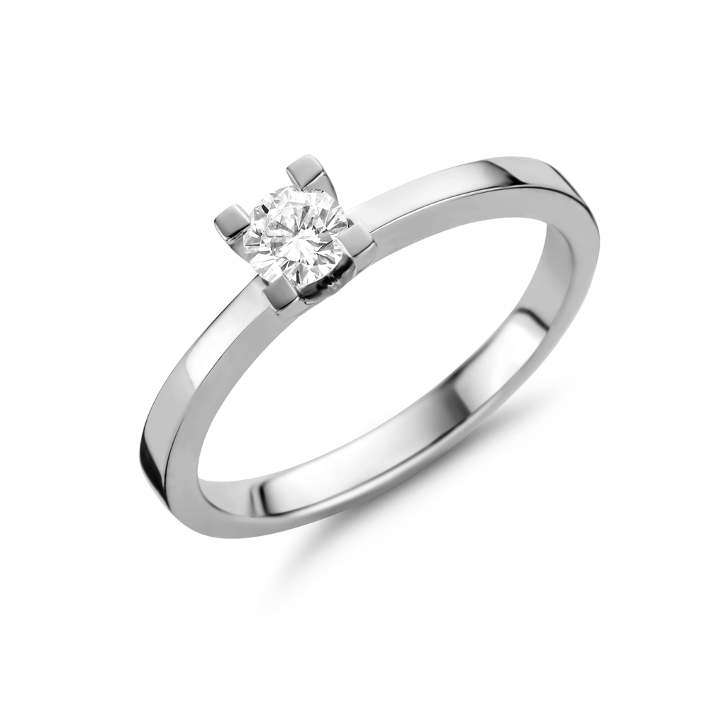 Engagement Ring White Gold 0.26 CT