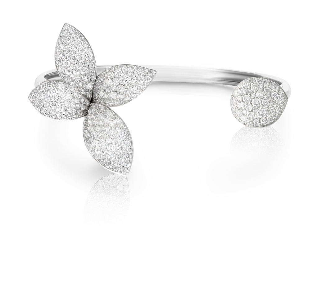 Giardini Segreti Small Flower Bracelet in White Gold with Diamonds