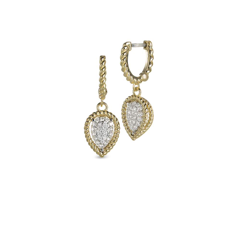 New Barocco Earrings in Yellow Gold with Diamonds