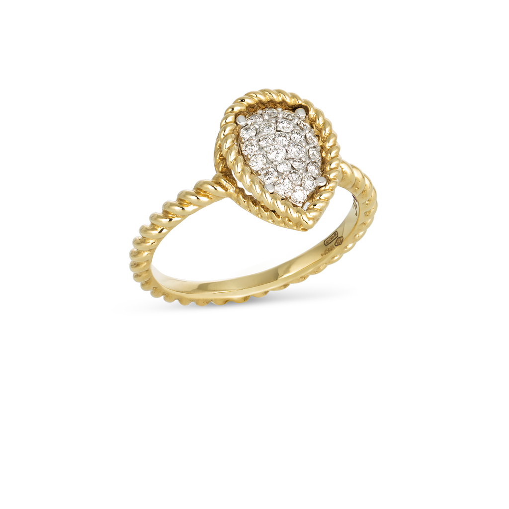 New Barocco Ring In Yellow Gold with Diamonds