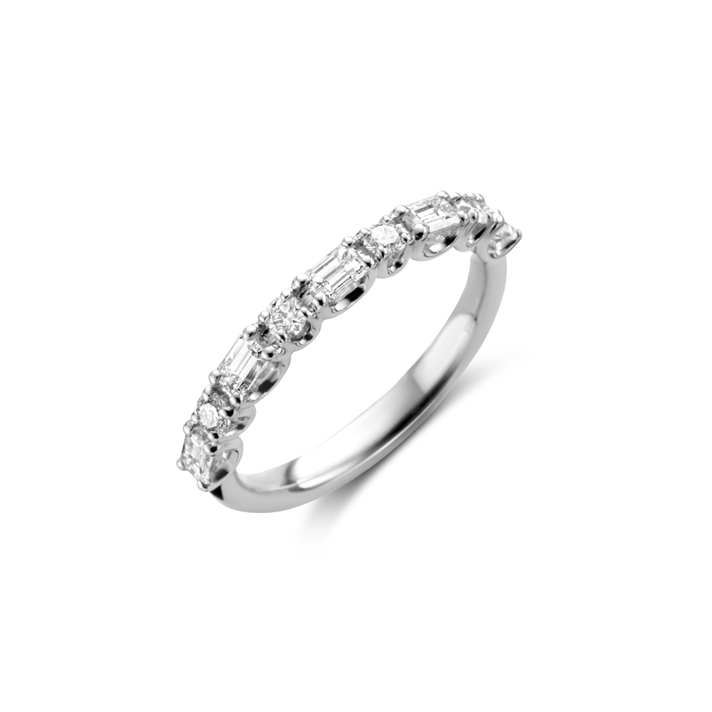 Ring white gold baguette