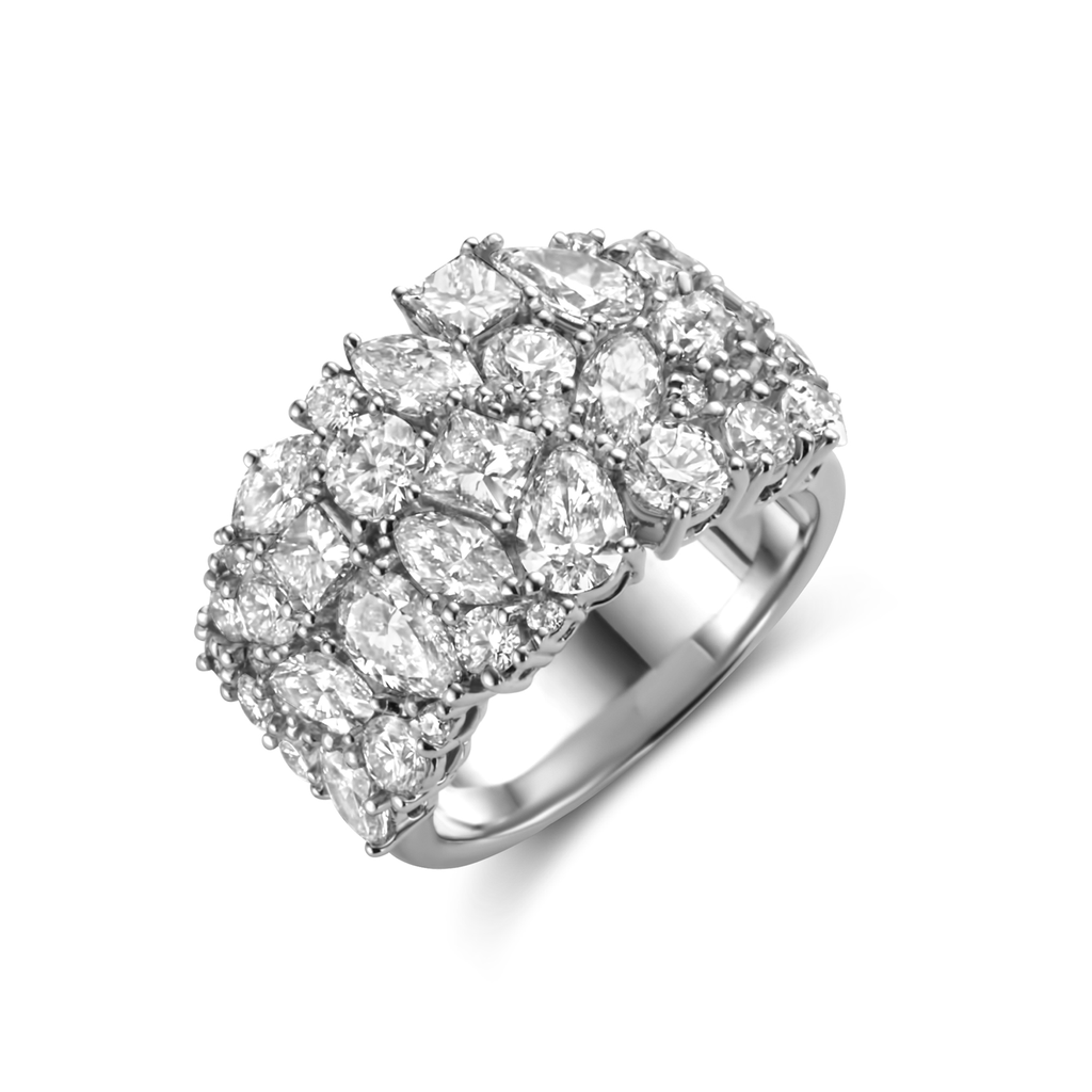 Ring with Princess, Marquise, Pear shape
