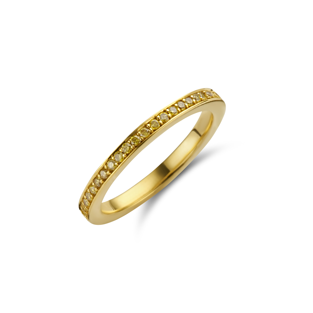 Ring yellow gold yellow diamonds