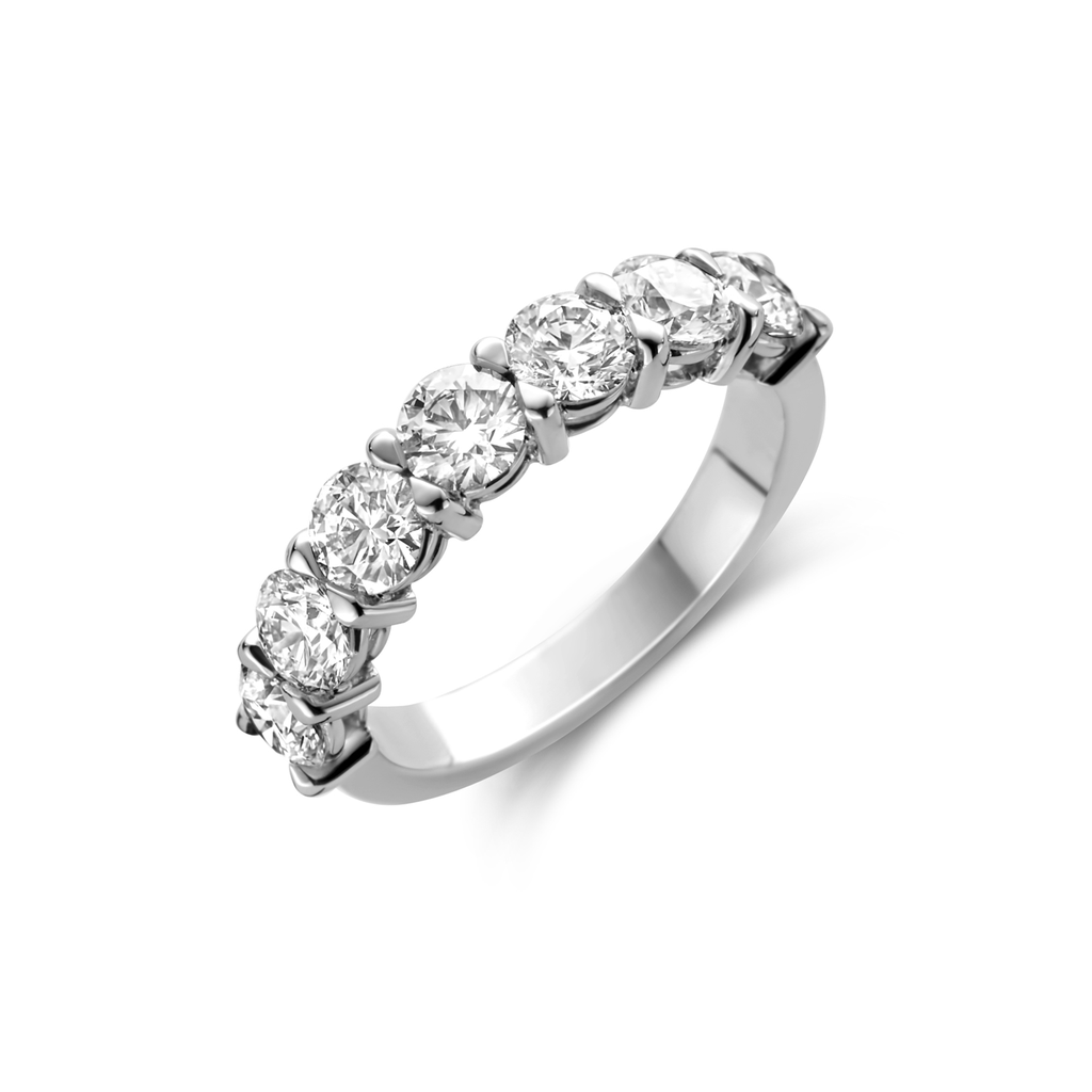 Wedding band white gold set with diamonds