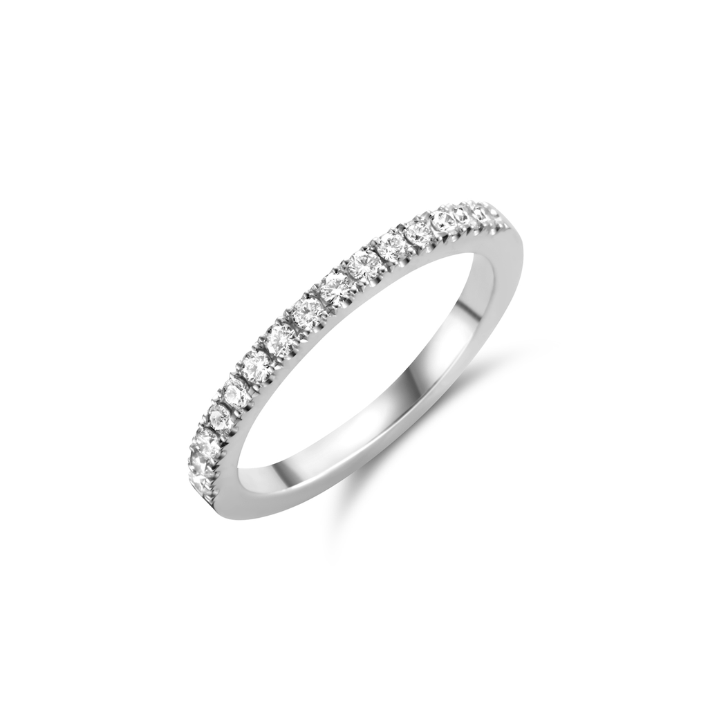 Wedding band with diamonds