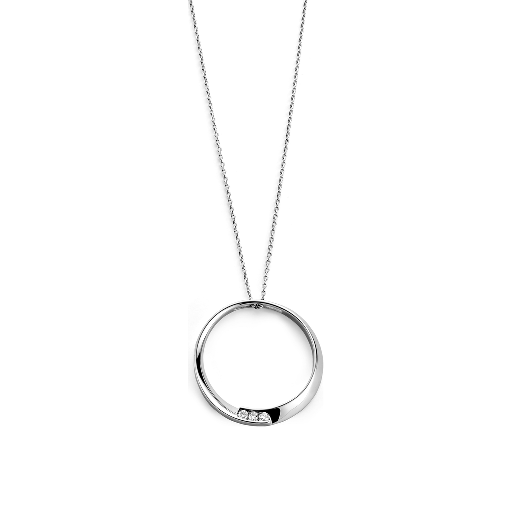 pendant white gold with 3 diamonds
