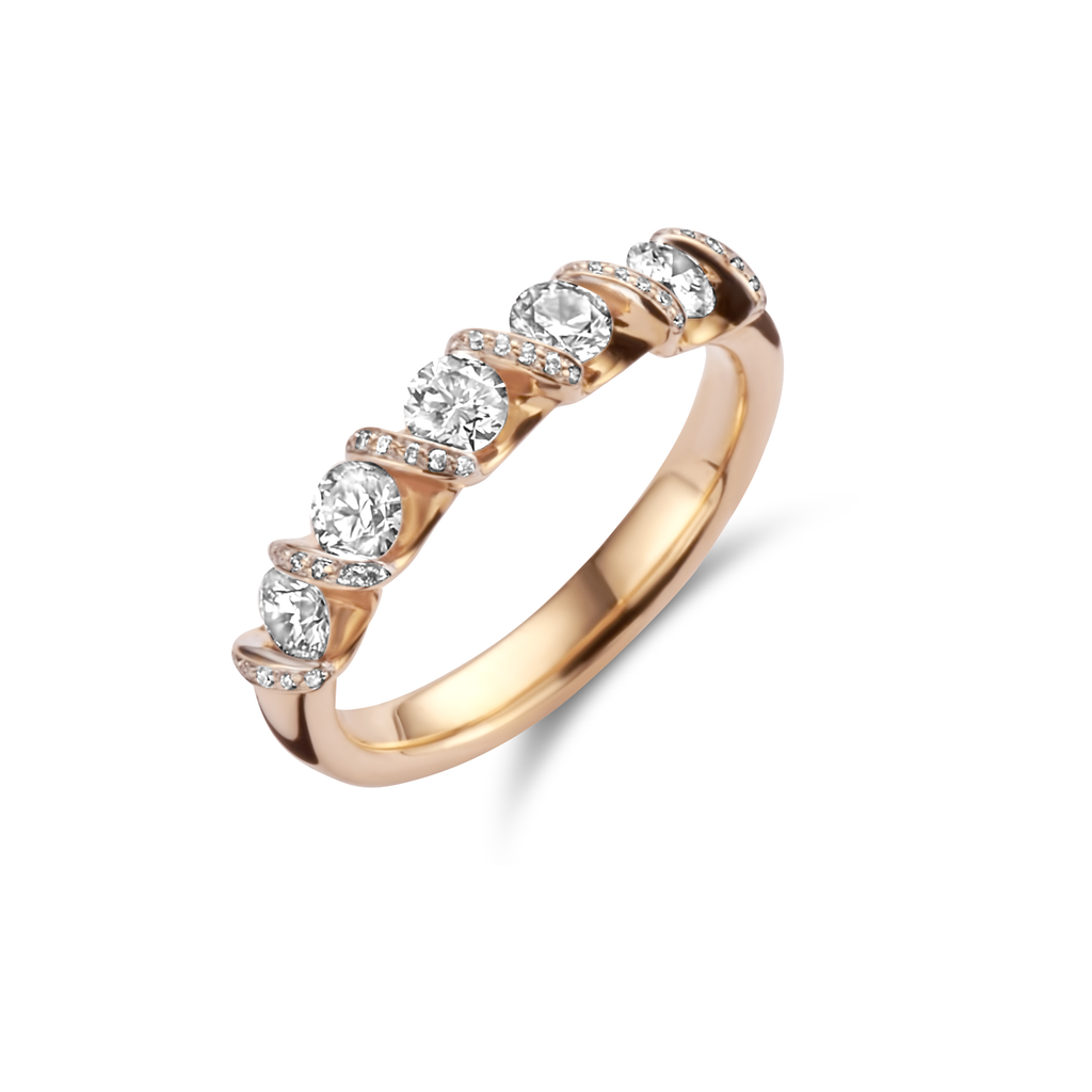 ring pink gold set