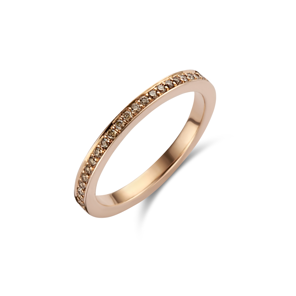 wedding band pink gold set cognac diamonds