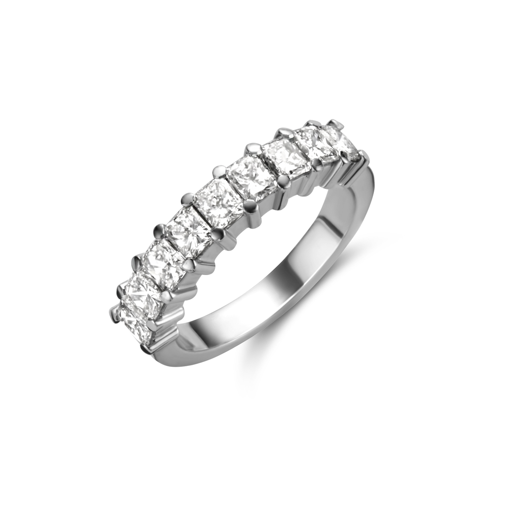 wedding band white gold set radiant