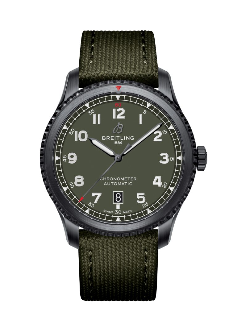 Aviator 8 Automatic 41 Black Steel Curtiss Warhawk 