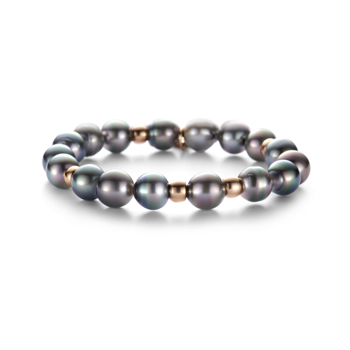  Bron - Tahiti Black Pearl Bracelet with Pink Gold