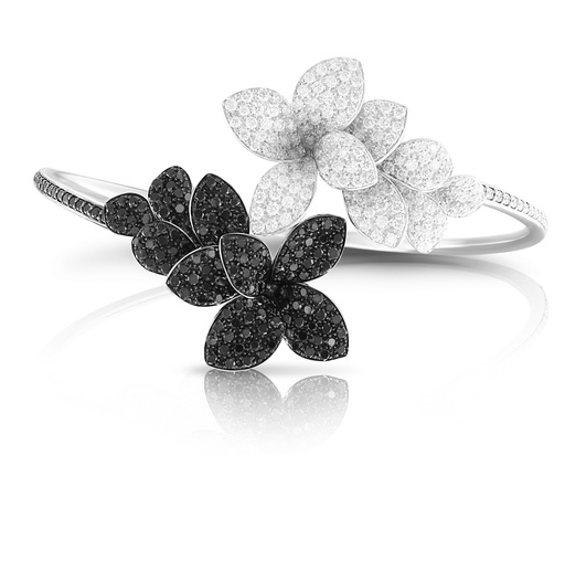 [15650BN]  Pasquale Bruni - bracelet secret garden white gold set white and black diamonds