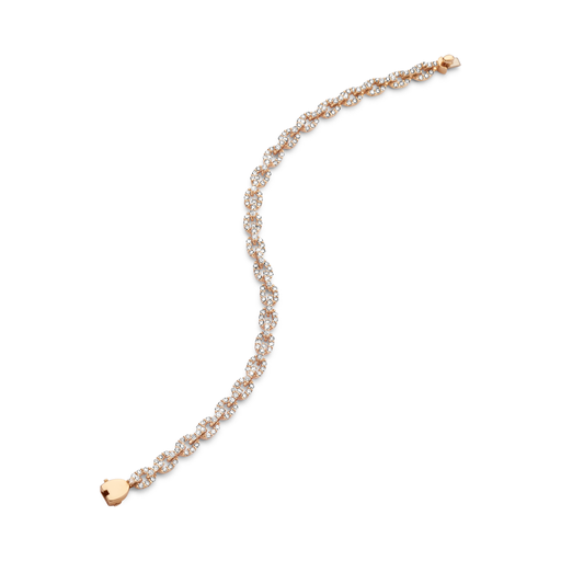 [JBS-LV-BR9561(N)/W-R]  JBS - Chain Bracelet in Red Gold full set with Brilliants