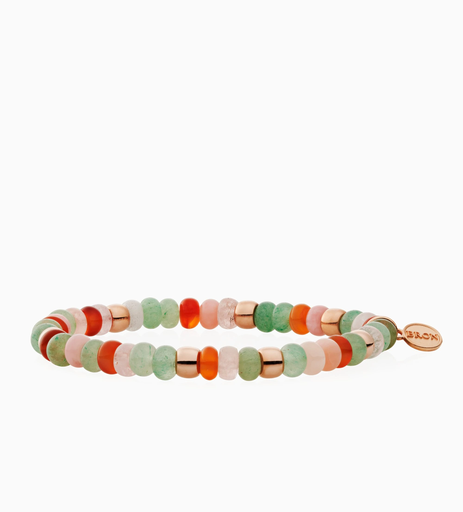 [8AR3985MIX69]  Bron - REFLEX BRACELET with a mix from aventurine, pink opal and smoky quarz