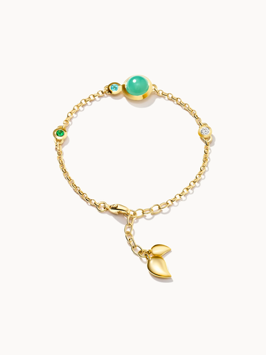 [B-BOU-c-Lag-ml-yg]  Tamara Comolli - Bracelet BOUTON Mini Chain 'Lagoon' - small/medium 'Lagoon'