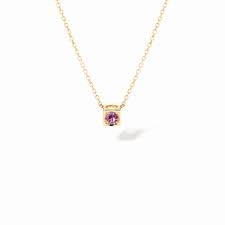 [608721]  Dinh Van - Le Cube necklace in yellow gold with pink sapphire