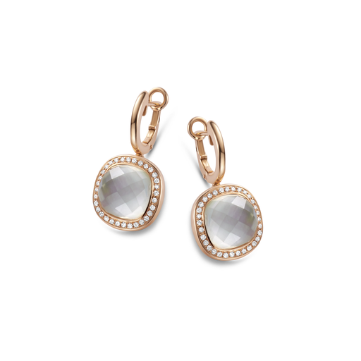  JBS - earrings pink gold with green amethyst and diamonds