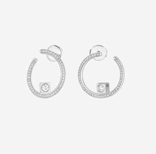 [808832]  Dinh Van - Le Cube Diamant hoop earrings