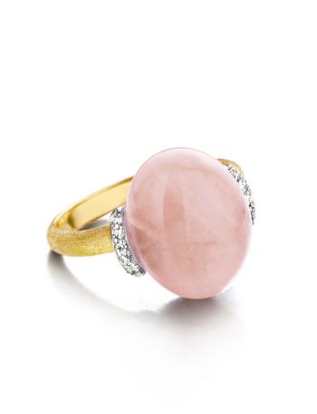  Nanis - Ring yellow gold Pink Quartz diam M/M