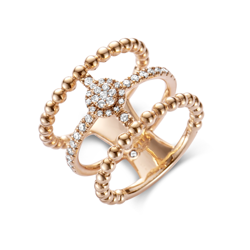 [mx1014bt-p]  Casato - ring pink gold set with diamonds