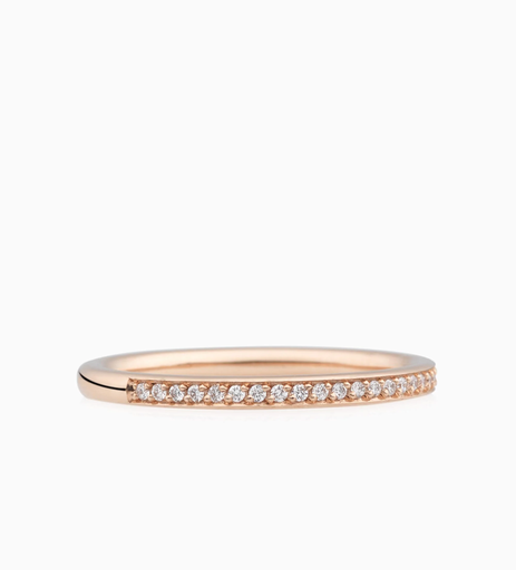 [8RR3502BR]  Bron - wedding band pink gold set diamonds