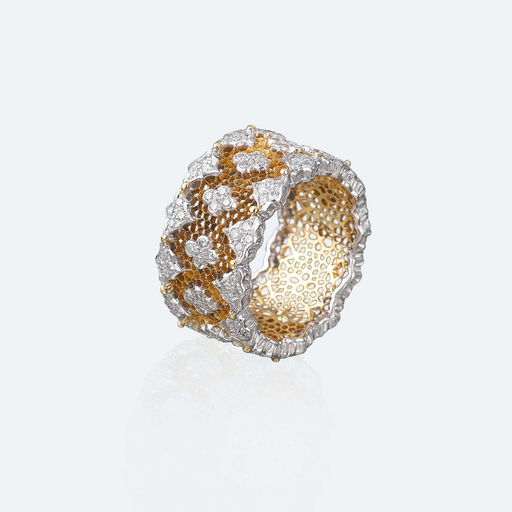 [JAUETE006328]  Buccellati - ring Tulle yelllow and white gold with diamonds