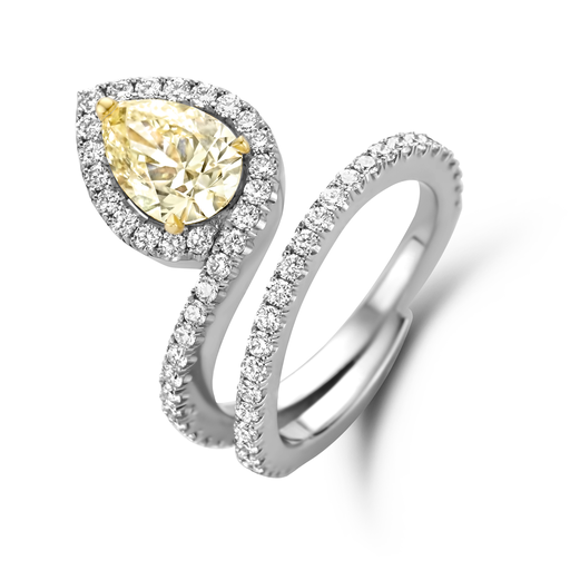 [JBS-MB-7/1922]  JBS - Ring with white and yellow diamonds