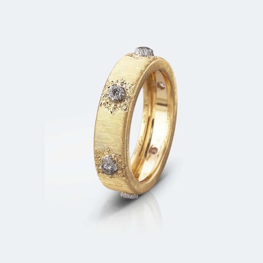 [JAUETE009580]  Buccellati - Eternelle Macri Ring in yellow gold with 6 diamonds