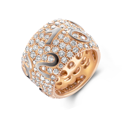 [JBS-ANCO-4096]  JBS - Ring 'Crazy Numbers' brown diamonds