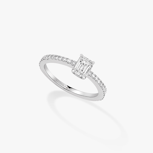 [54423]  Messika - Solitaire Emerald cut pavé