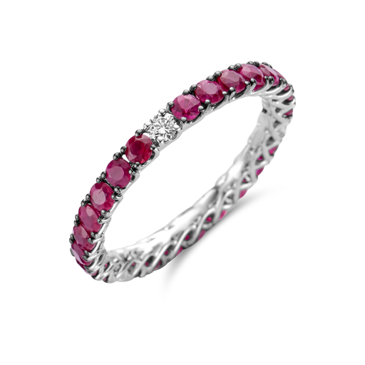 [JBS-DG-6289/2*SRB]  JBS - Wedding band with rubies and diamonds