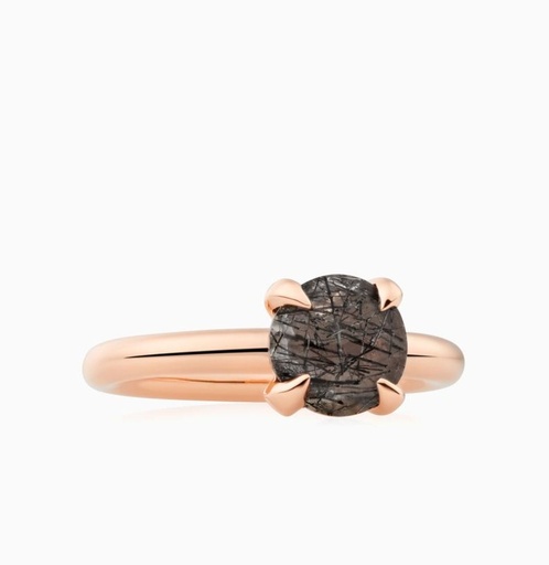 [8RR4811QBB]  Bron - Catch Ring with Rutile Quartz Briolette