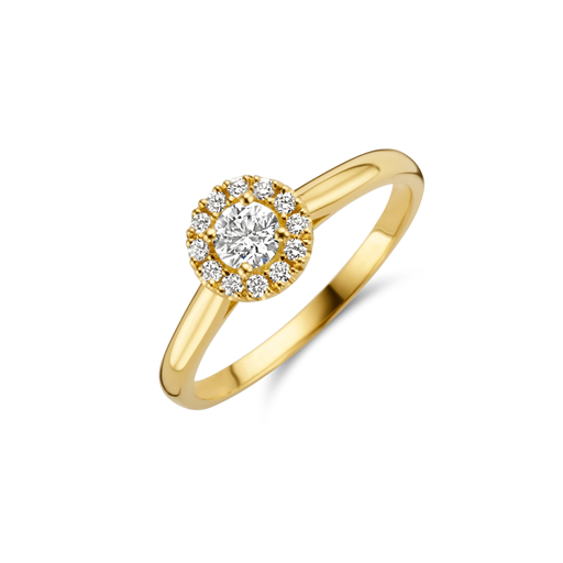[JBS-MB-1/790]  JBS - Yellow gold solitaire with diamonds