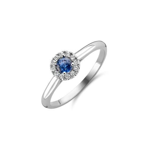 [JBS-MB-1/3174]  JBS - White gold ring with blue sapphire and diamonds