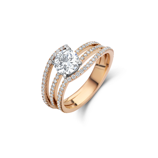 [JBS-MB-1/3310]  JBS - Solitaire pink Gold set with Brillant Cut Diamond