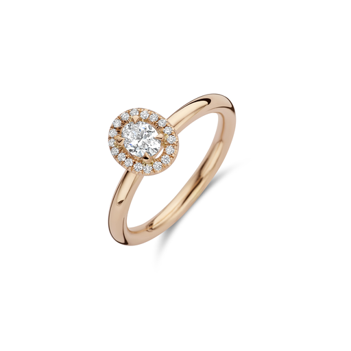 [JBS-MB-1/4459]  JBS - Pink gold solitaire ring with diamonds
