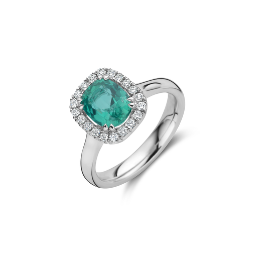 [JBS-MB-1/4264]  JBS - Whitegold ring with emerald and diamonds