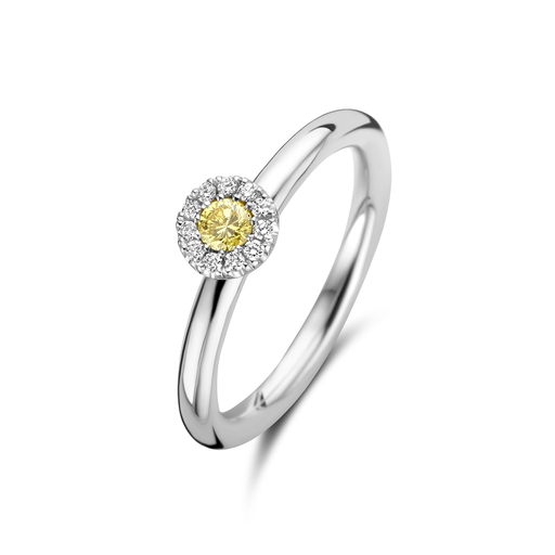 [JBS-MB-2/1234]  JBS - Fancy Yellow Solitaire with Entourage