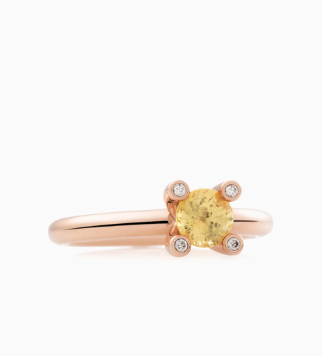 [8RR4715CIBR]  Bron - Phlox Ring in Pink Gold with Citrine & Diamonds