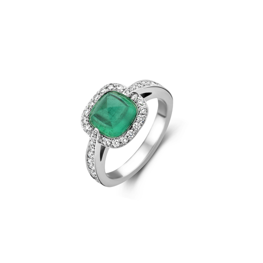 [JBS-MB-FD2/2507]  JBS - White gold ring with emerald and diamonds