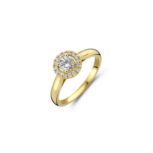 [JBS-MB-FD2/3126]  JBS - Yellow gold solitaire with diamonds