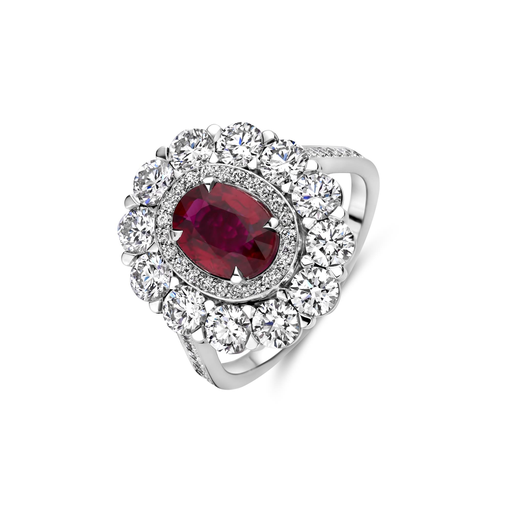 [JBS-MB-2/5588]  JBS - Ring in whitegold with ruby and diamonds