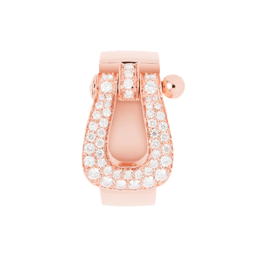 [4B0411]  Fred - Large model Force 10 ring in pink gold and white diamonds.