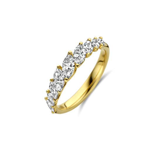 [JBS-LV-A6125/AW-Y]  JBS - Infinito Ring in Yellow Gold with Marquise-Cut Diamonds